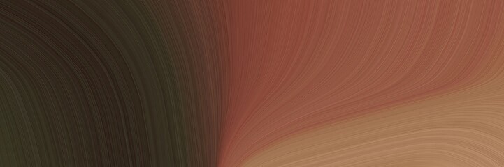 Aufkleber - simple banner with elegant curvy swirl waves background design with sienna, very dark green and old mauve color