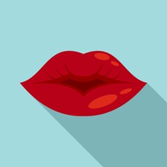 Canvas Print - Beauty kiss icon. Flat illustration of beauty kiss vector icon for web design