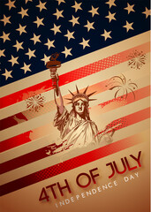 Happy Independence Day USA background - 4th of July USA independence day celebration vector illustration sale banner template design - American design Layout design template.