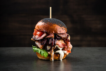 Canvas Print - high bacon burger