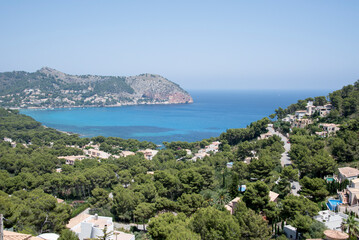 Wall Mural - Sea and mountain landscape in Canyamel, Majorca