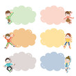 Cheerful kids text space set