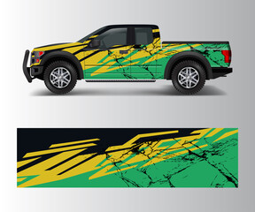 Wall Mural - Racing graphic background vector for Truck, Pickup and vehicle branding. vinyl and wrap design vector