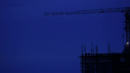 Wall Mural - time lapse of building, worker, construction irons, concrete and equipment
