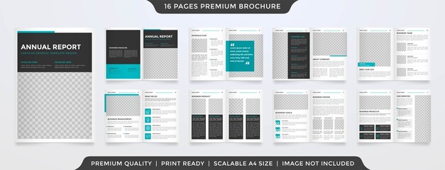 set of business brochure layout template with minimalist concept and modern style use for company profile and annual report