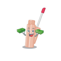 Sticker - A wealthy lip tint cartoon character with much money