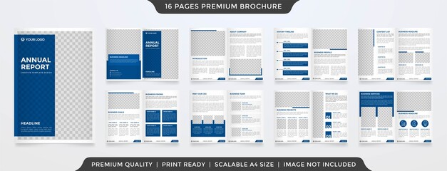 Wall Mural - set of business brochure layout template with minimalist concept and modern style use for company profile and annual report