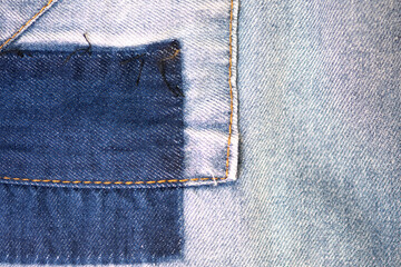 Canvas Print - old blue jeans. denim jeans texture background