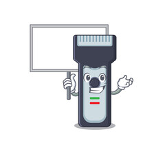 Sticker - sweet Mascot design of electric shaver bring a board