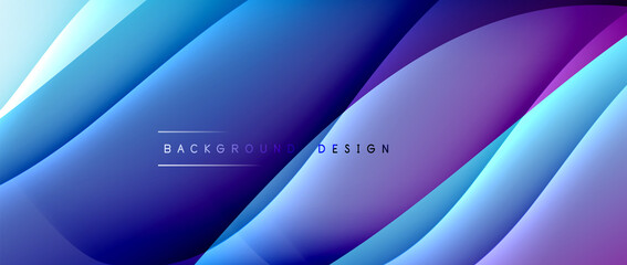 Fluid gradient waves with shadow lines and glowing light effect, modern flowing motion abstract background for cover, placards, poster, banner or flyer