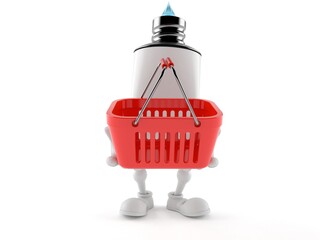 Wall Mural - Toothpaste character holding shopping basket