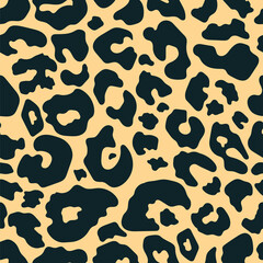 Trendy leopard seamless pattern. Hand drawn wild animal cheetah skin brown texture for fashion print design, fabric, textile, cover, wrapping paper, background, wallpaper. Vector illustration