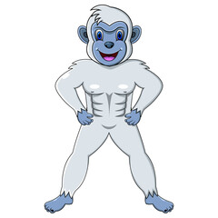 Yeti cartoon on white background