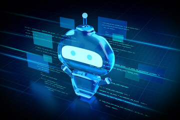 Wall Mural - bot abstract background illustration - 3d rendering