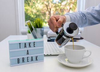 Take a coffee break in office