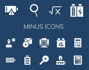 Wall Mural - Modern Simple Set of minus Vector filled Icons