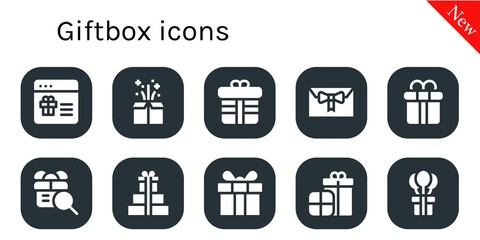 Sticker - giftbox icon set