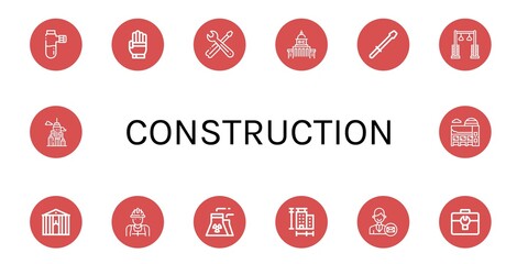 Poster - Set of construction icons