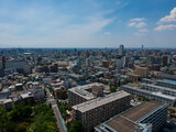 Fototapeta Paryż - 航空撮影した夏の名古屋市の街風景