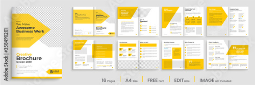 Fotomural Brochure template layout design, minimal business brochure design, 16 pages, ann