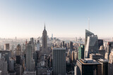 Fototapeta Koty - Panoramic view of Midtown and Lower Manhattan with the Empire State Building in New York City from the Top of the Rock observation deck