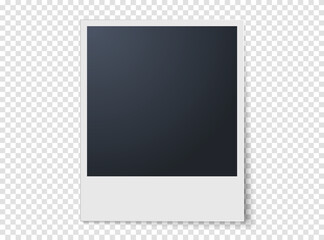 Wall Mural - photo frame isolated on transparent background. realistic vector illustration