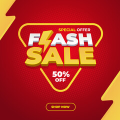 Wall Mural - Flash sale discount banner template promotion