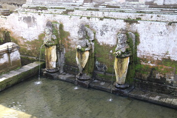 Canvas Print - Bassin sacré du temple Goa Gajah à Bali, Indonésie	