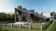 © Free_styler - 3d rendering of a modern private house with PV model solar panels