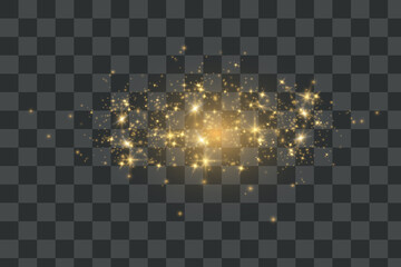 Wall Mural - The dust sparks and golden stars shine with special light.
