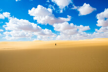 It's Alone Man In The Sahara Desert In Egypt