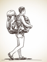 Wall Mural - backpacker