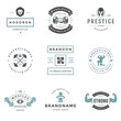 © provectors - Fitness center and sport gym logos and badges design set vector illustration.