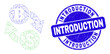 © Evgeny - Web mesh display icon and Introduction seal stamp. Blue vector rounded grunge seal stamp with Introduction phrase. Abstract carcass mesh polygonal model created from display icon.