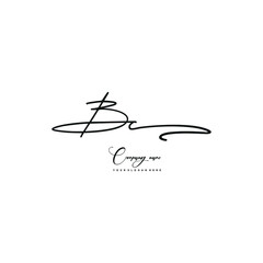 BC initials signature logo. Handwriting logo vector templates. Hand drawn Calligraphy lettering Vector illustration.