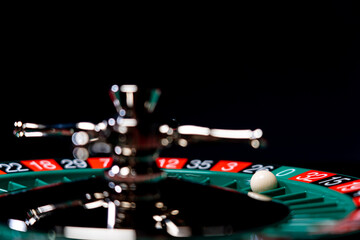 Roulette table close up at the Casino