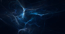 Abstract Chaotic Pattern On A Dark Blue Background