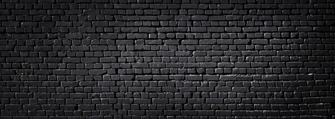 Wall Mural - texture of a black painted brick wall as a background or wallpaper