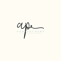 AP initials signature logo. Handwriting logo vector templates. Hand drawn Calligraphy lettering Vector illustration.