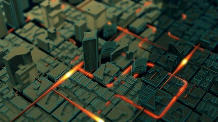 Wall Mural - artificial intelligence data transmission futuristic engineering abstract technology computer digita