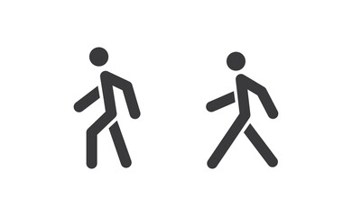 Person walking vector icon. Human figure walk sign.