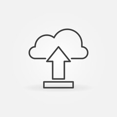 Wall Mural - Cloud Upload outline icon. Vector Cloud with Arrow concept sign in outline style