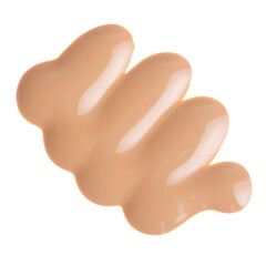 Sticker - Foundation cream beauty on white background isolation, top view