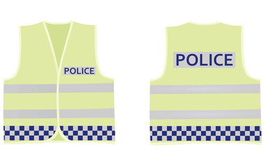 Wall Mural - Police safety vest. vector illustration