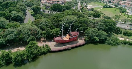 Wall Mural - Parque Portugal de Campinas SP, aerial image