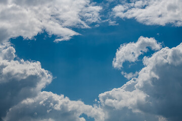 Nice blue clouds sky summer nature weather background