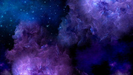 Wall Mural - abstract pink and blue beautiful fractal background in the form of clouds and feathers and is suitab