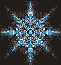 Snowflake Vector Blue White Lace
