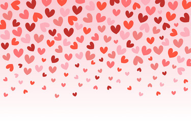 Valentines day banners. Heart  falling over white background.