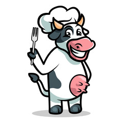 Wall Mural - Cow mascot illustration vector design